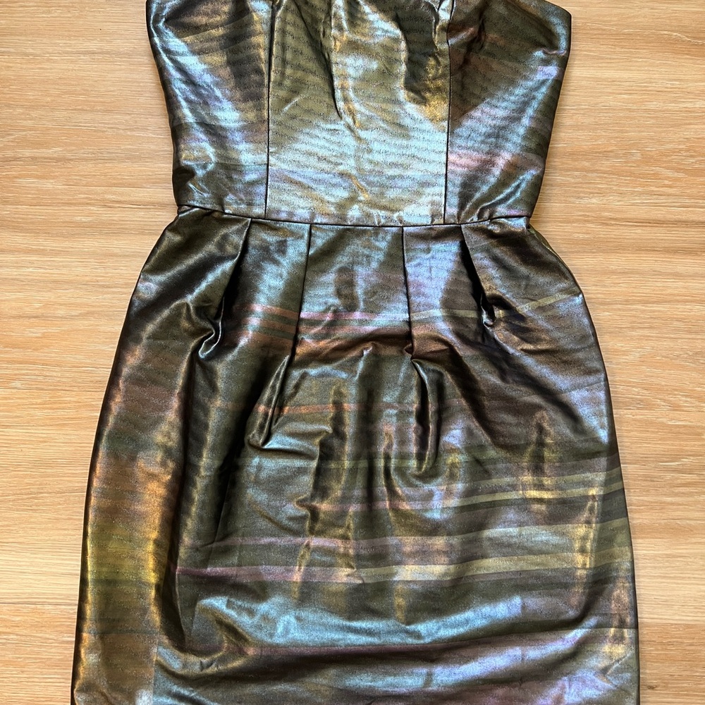 Amanda Uprichard Strapless Metallic Cocktail Dress Size small 2 P Whimsygoth